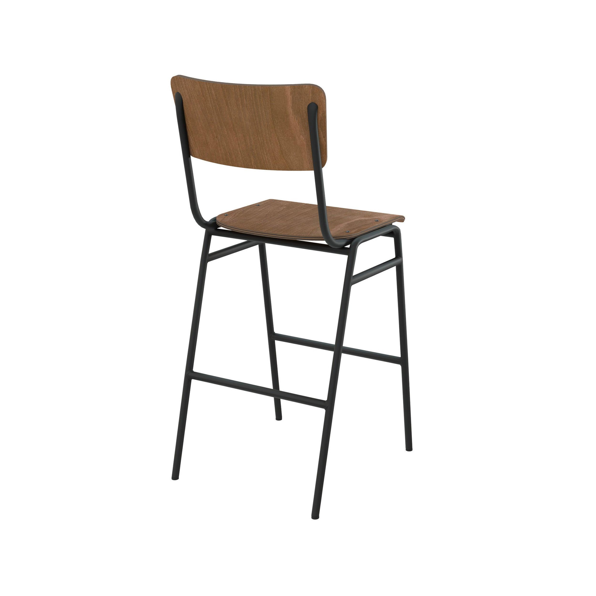Voir la diapositive 3 : MAISON PAVANE Lot de 2 chaises pour îlot central 66 cm en bois foncé-clem