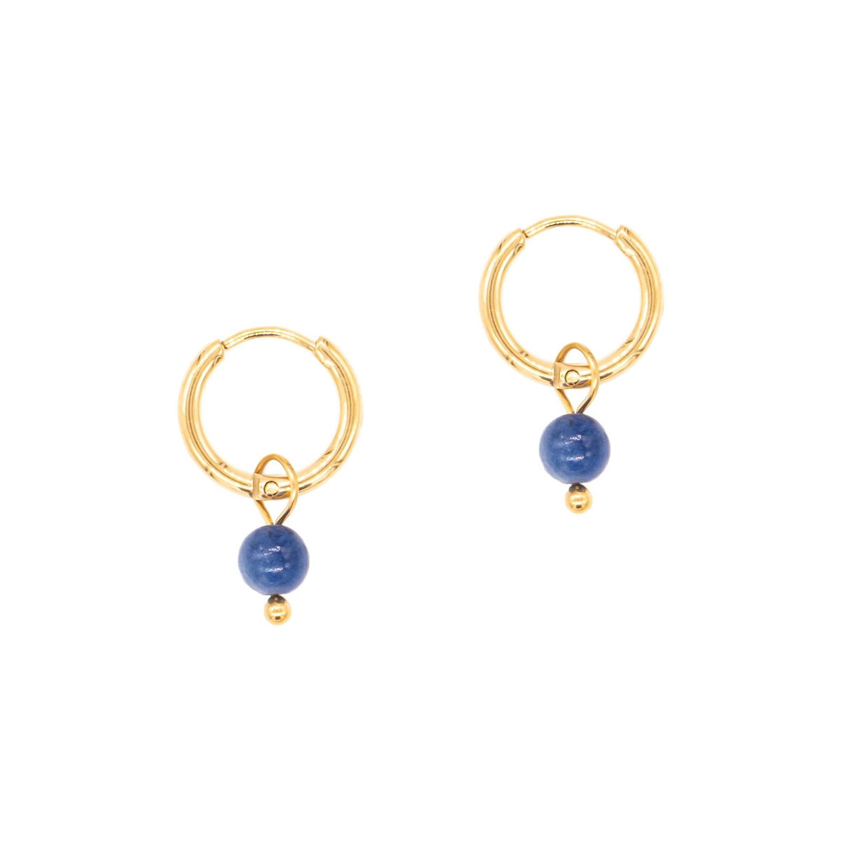 SLOYA Boucles d'oreilles créoles Serena en pierres Sodalite