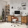 Voir la diapositive 5 : Rendez vous déco Chaise de bureau pivotante en bois et PU blanc - Louis