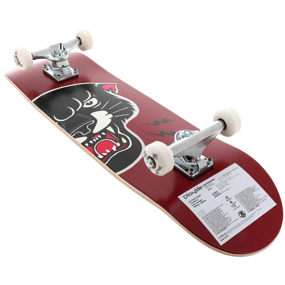  Skateboard PLAYLIFE Black panther skateboard confirme Bordeaux 84085