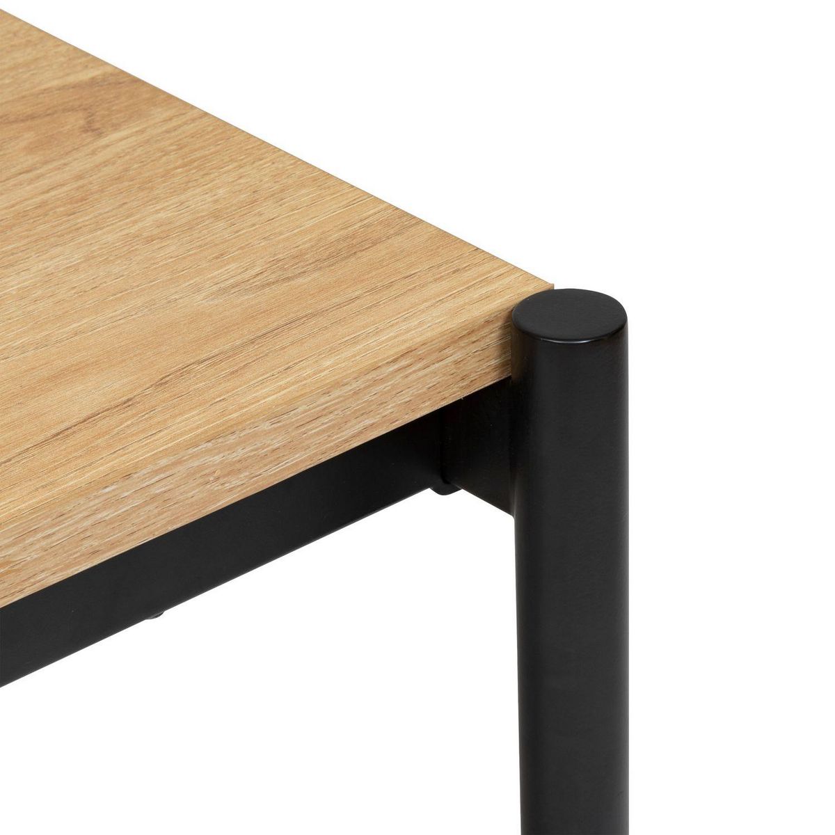 ATMOSPHERA Table à manger effet bois et métal pour 6 personnes ALDEA - Beige