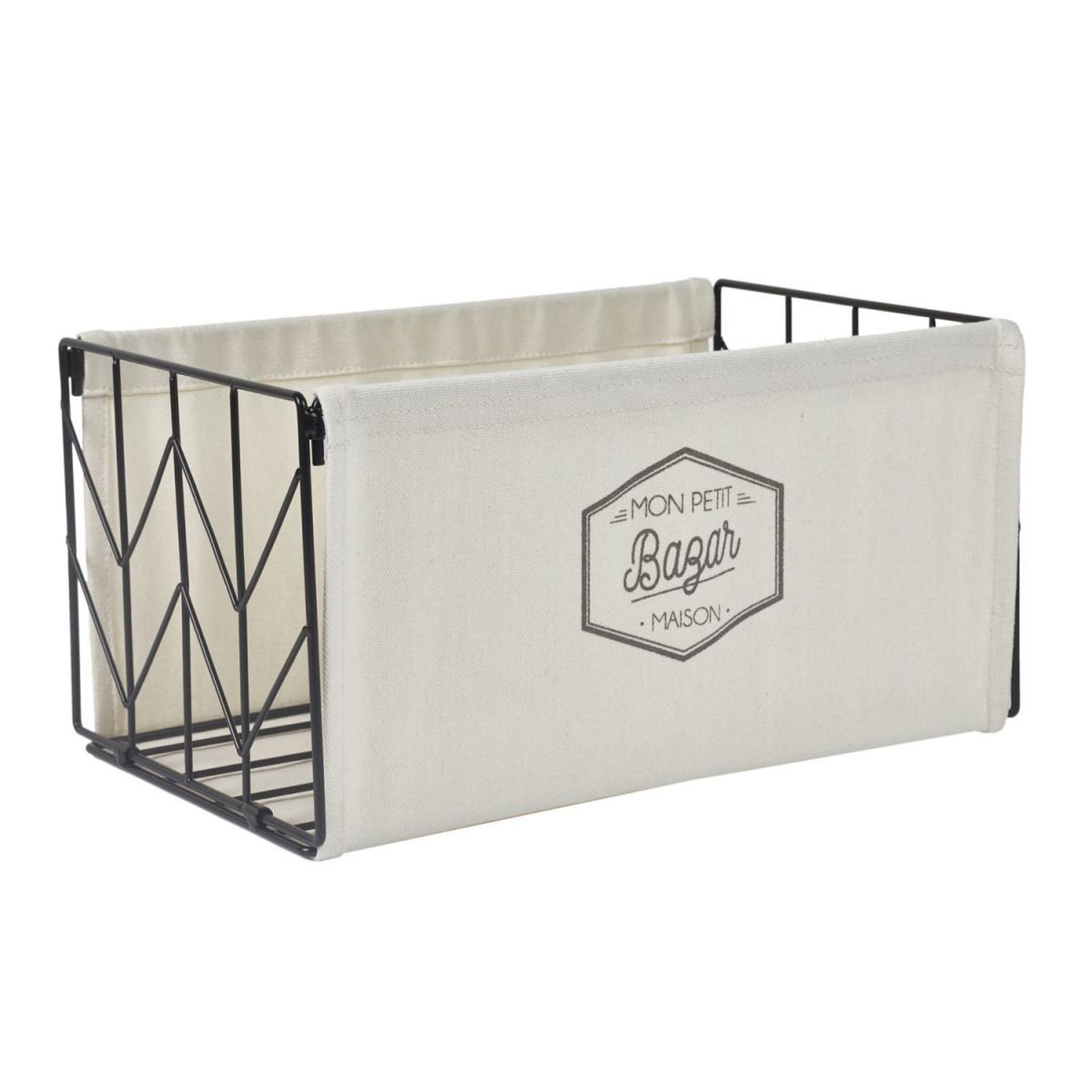 The Home Deco Factory Bac de rangement  mon petit bazar  35cm noir