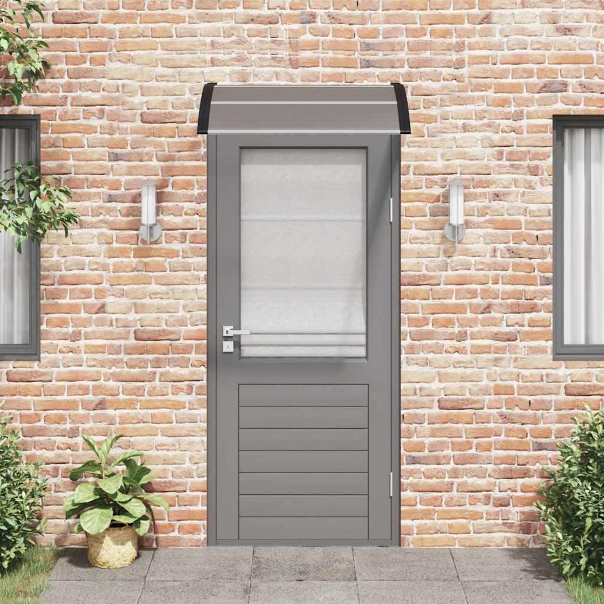 VIDAXL Auvent de porte noir 100 x 75 cm en polycarbonate