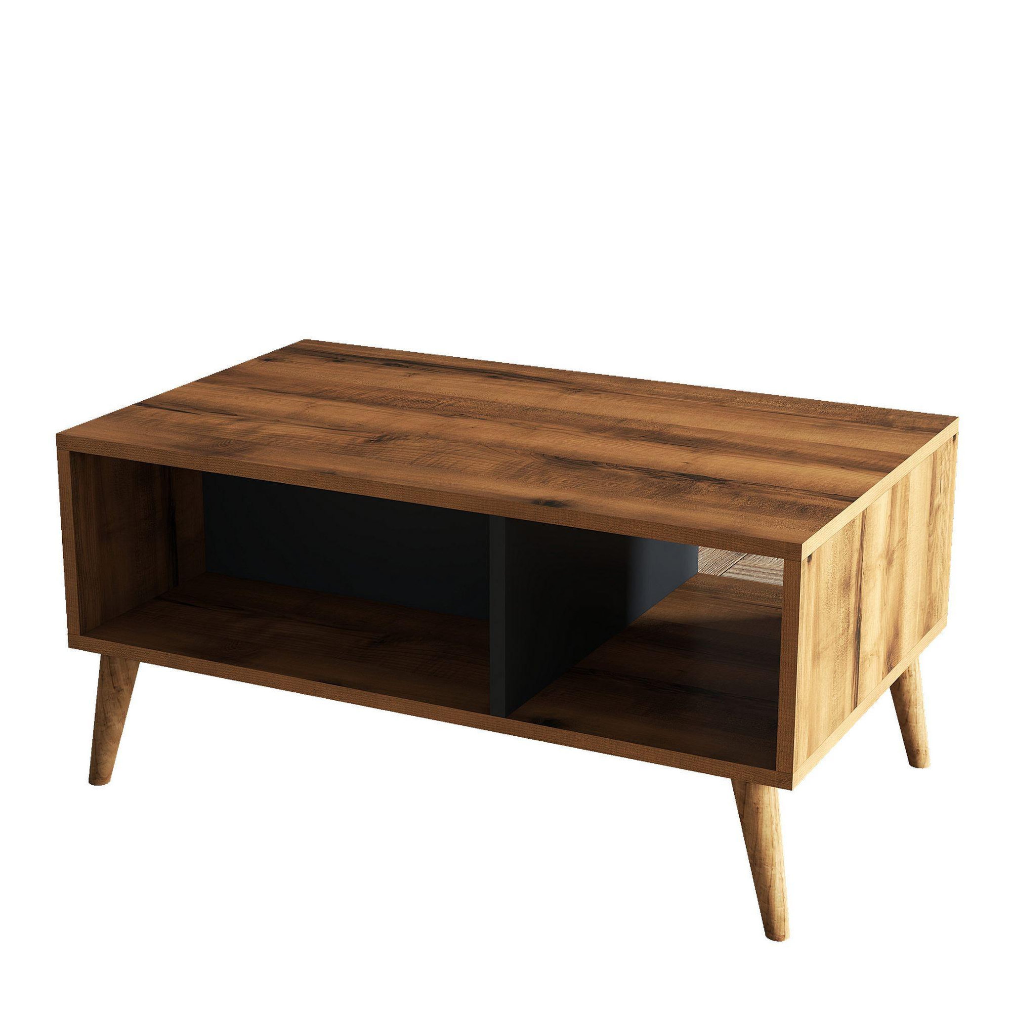 Habitat et Jardin Table basse en bois  Exxen  - 90 x 41 x 54 cm - Gris anthracite