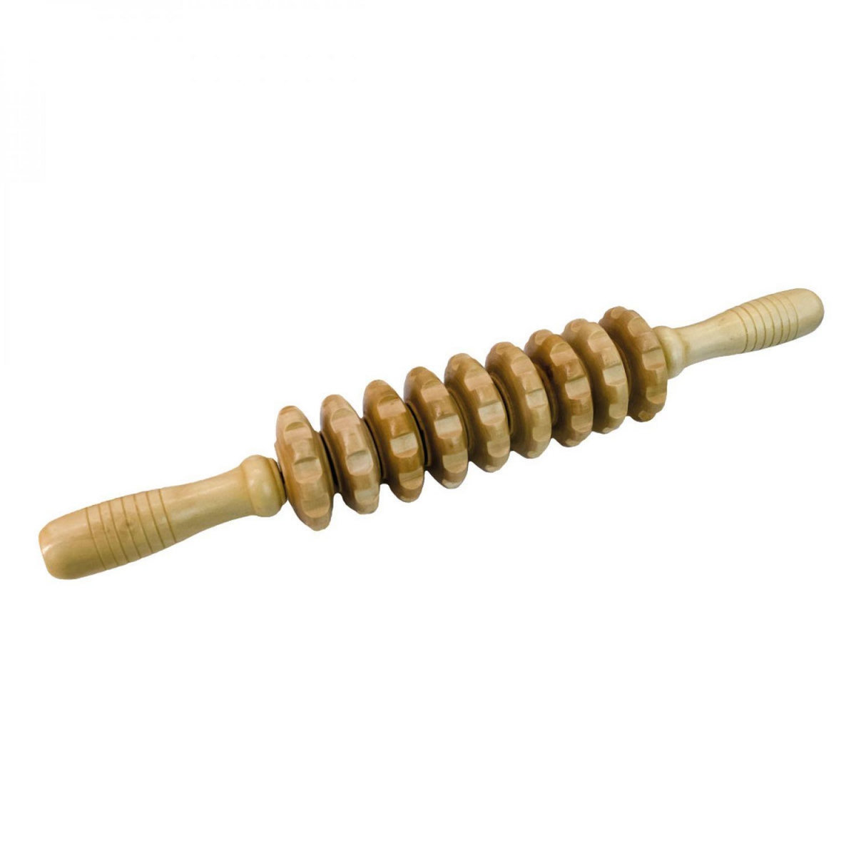 VIVEZEN Rouleau de massage anti-cellulite 2 manches, madérothérapie - Bois - 36 cm
