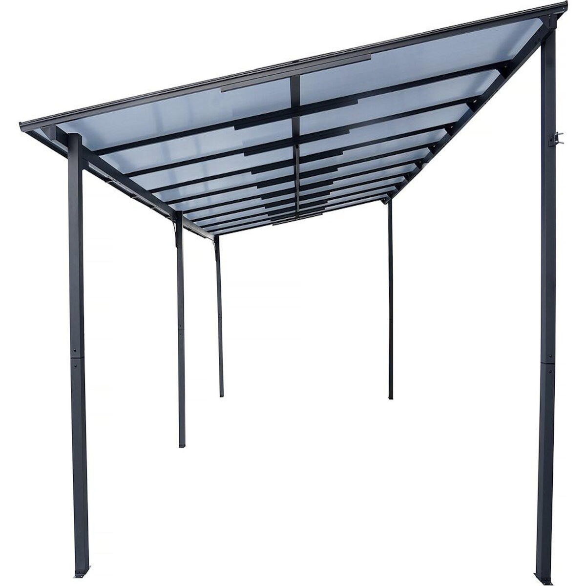 Habitat et Jardin Pergola tonnelle adossée  Marvin  - 5.5 x 3 m - 545 x 298 x 243 cm - Gris foncé