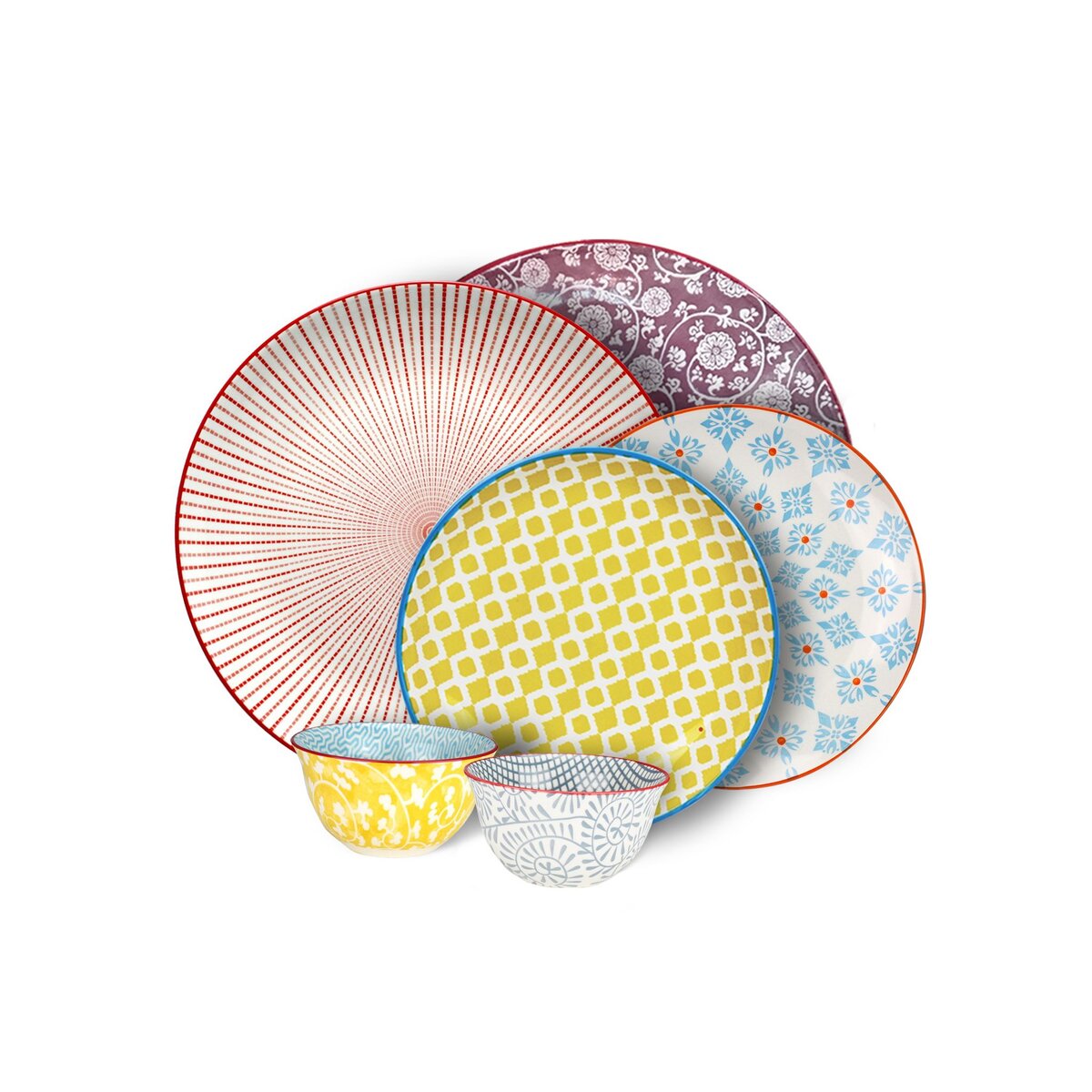 ARD TIME Service d'assiettes 18 pièces SABAE en céramique