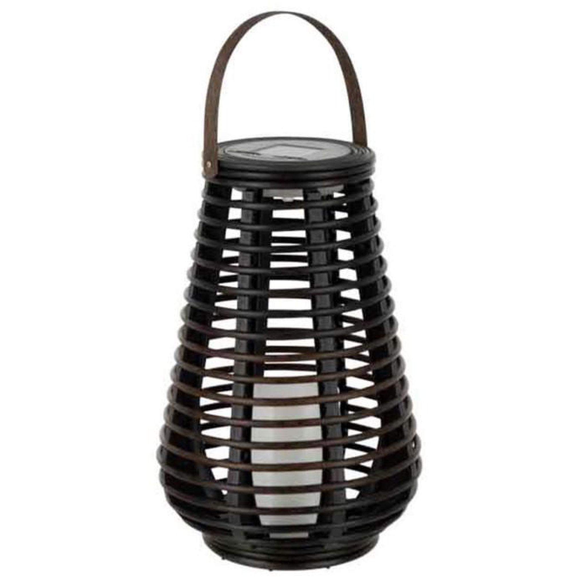 Voir la diapositive 1 : Paris Prix Lanterne Design Led  Énergie Solaire  27cm Marron
