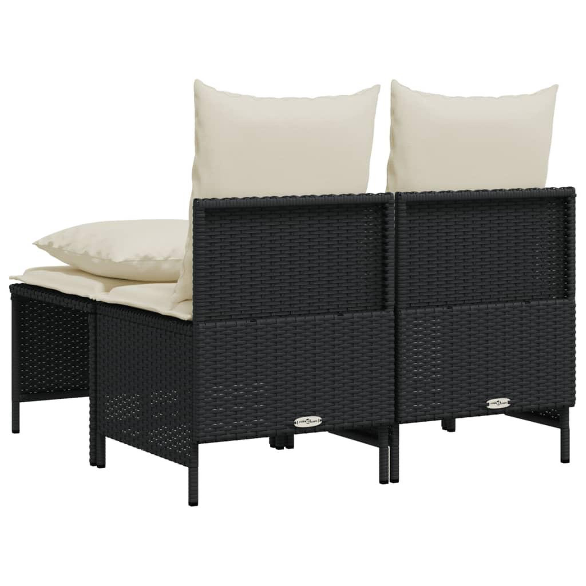 Voir la diapositive 5 : VIDAXL Salon de jardin 4 pcs avec coussins noir resine tressee