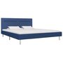 VIDAXL Cadre de lit avec LED Bleu Tissu 180 x 200 cm