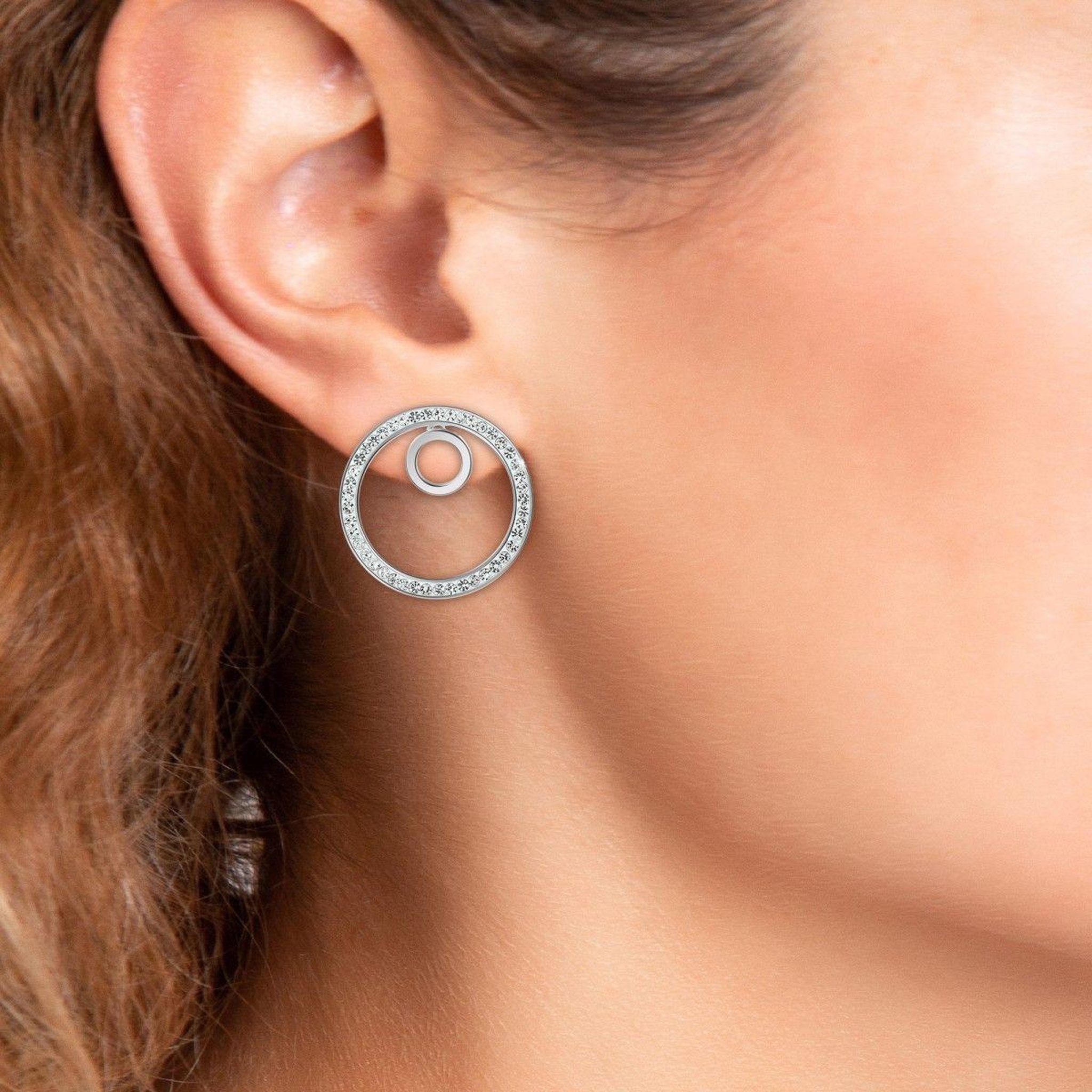 Voir la diapositive 2 : SC CRYSTAL Boucles d'oreilles SC Crystal ornées de Cristaux scintillants