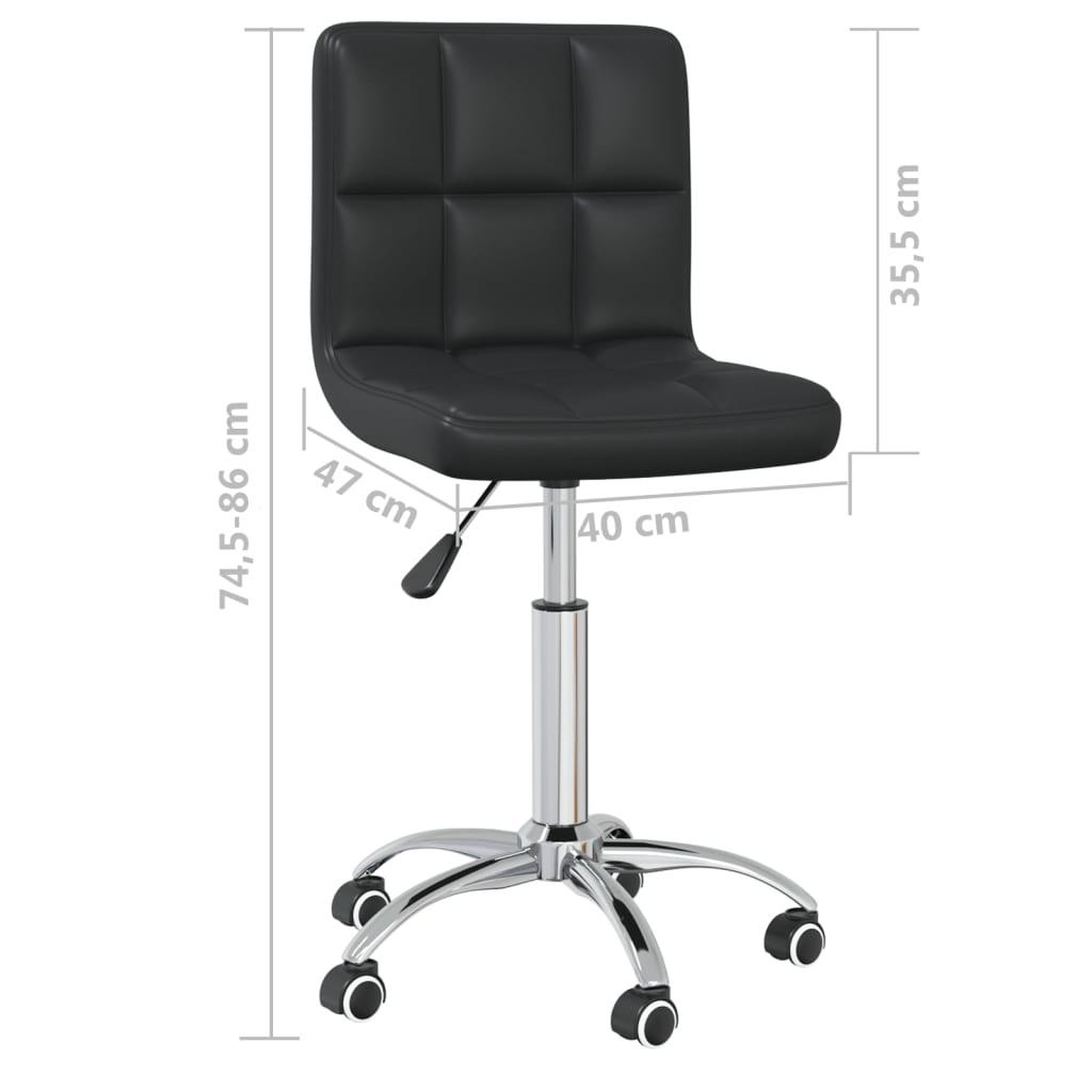 Voir la diapositive 6 : VIDAXL Chaise pivotante de salle a manger Noir Similicuir