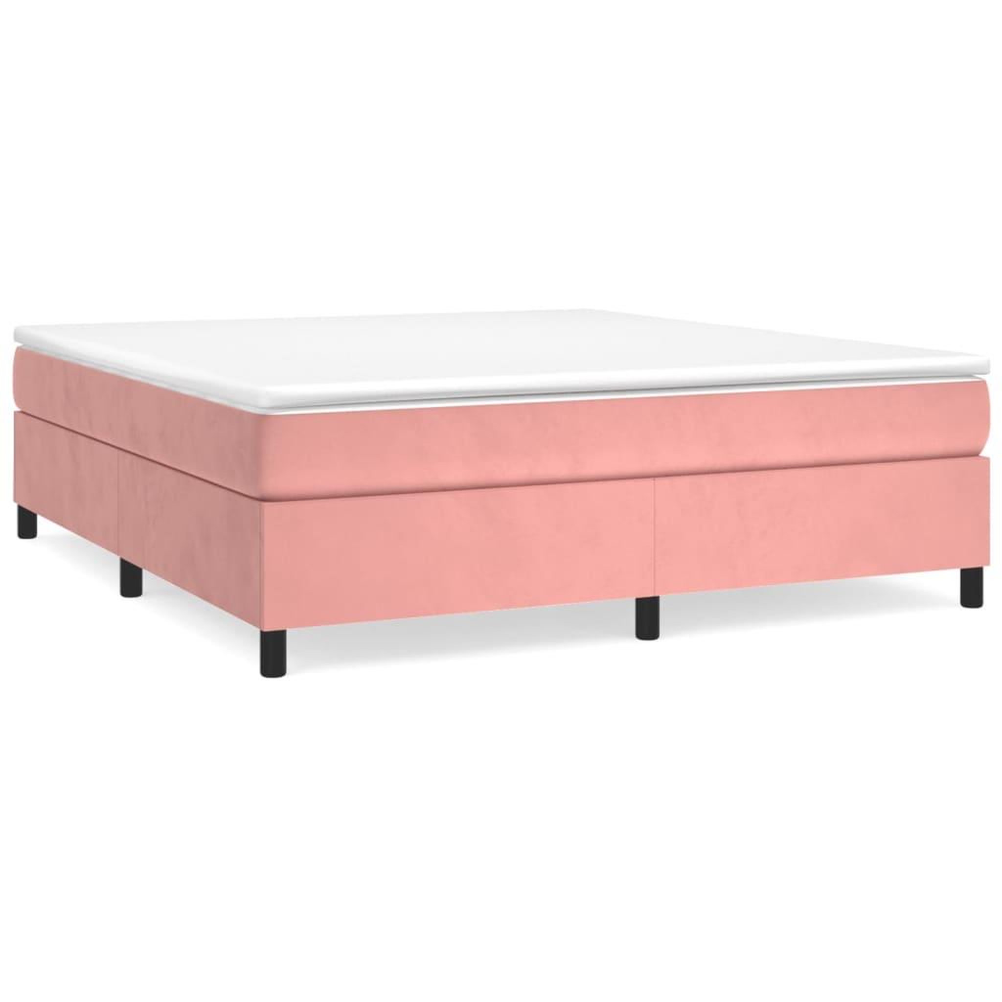 Voir la diapositive 2 : VIDAXL Sommier a lattes de lit avec matelas Rose 200x200 cm Velours