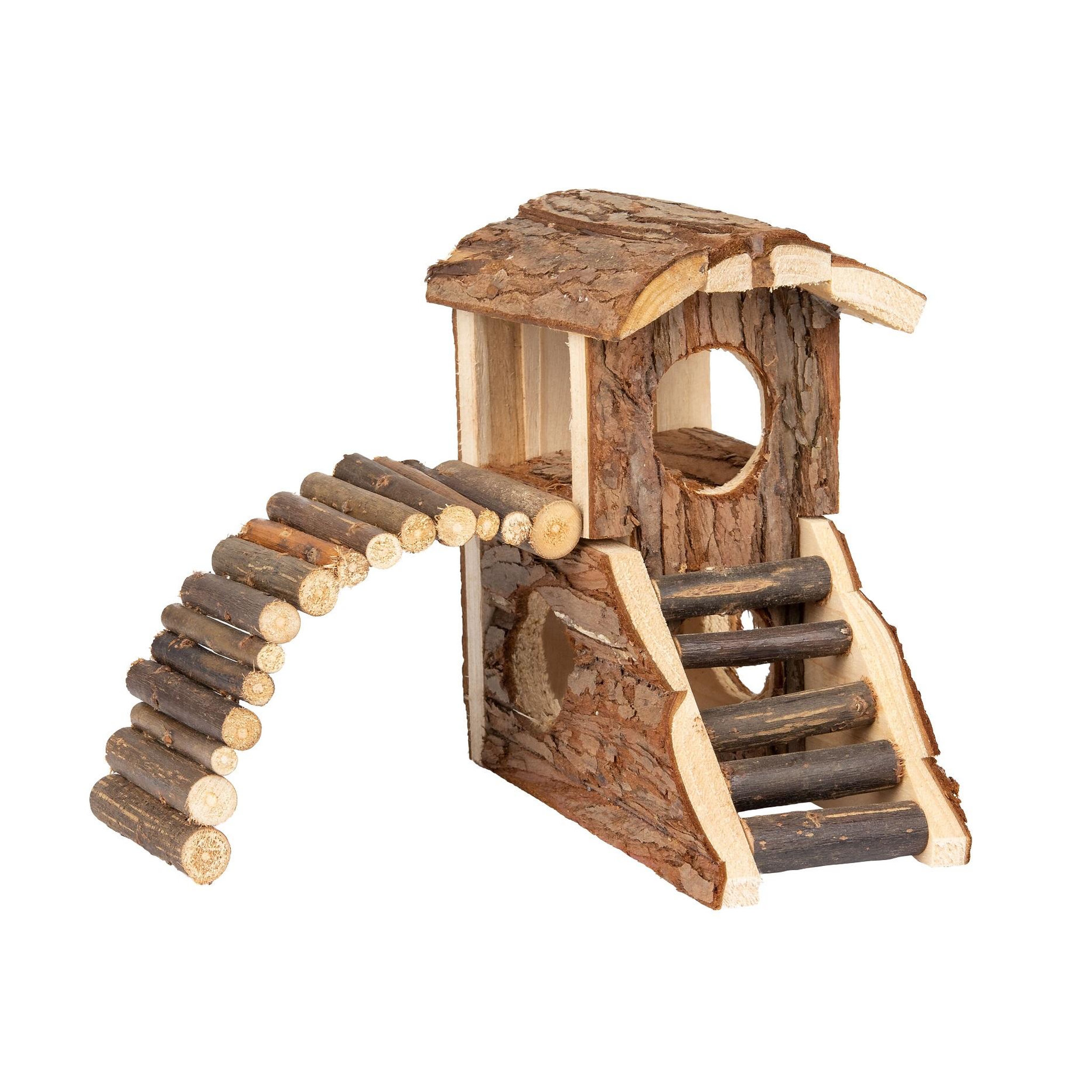 Eden Maison rongeur marty avec 5 ouvertures et pont en bois