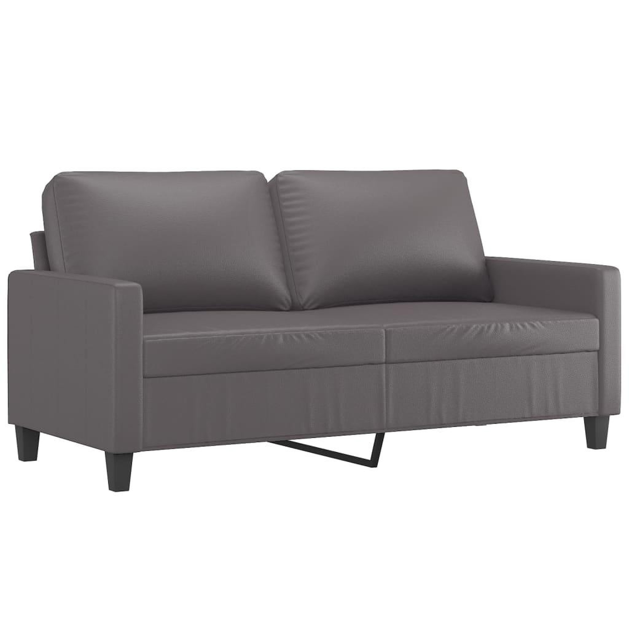 Voir la diapositive 2 : VIDAXL Canape a 2 places Gris 140 cm Similicuir