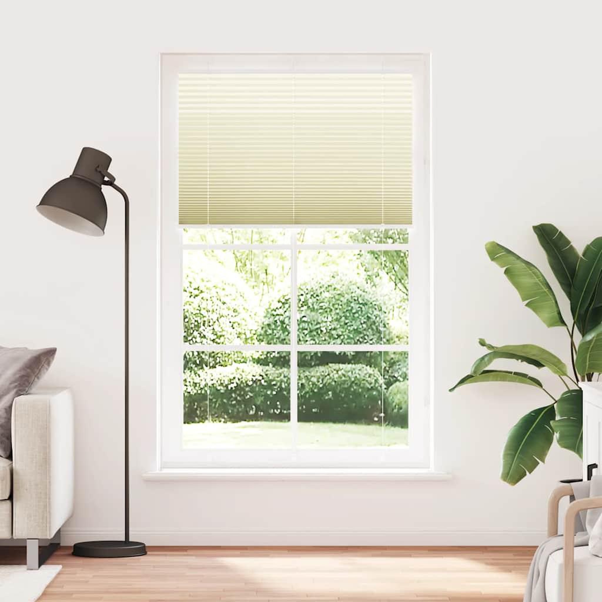 Voir la diapositive 2 : VIDAXL Store plisse creme 115x200cm largeur du tissu 114,4cm polyester