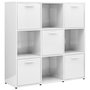 Voir la diapositive 2 : VIDAXL Bibliotheque Blanc brillant 90x30x90 cm Bois d'ingenierie