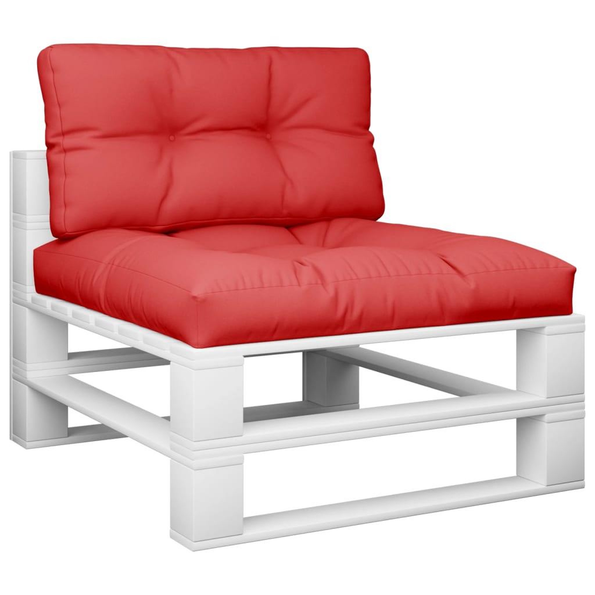 Voir la diapositive 3 : VIDAXL Coussins de palette lot de 2 rouge tissu
