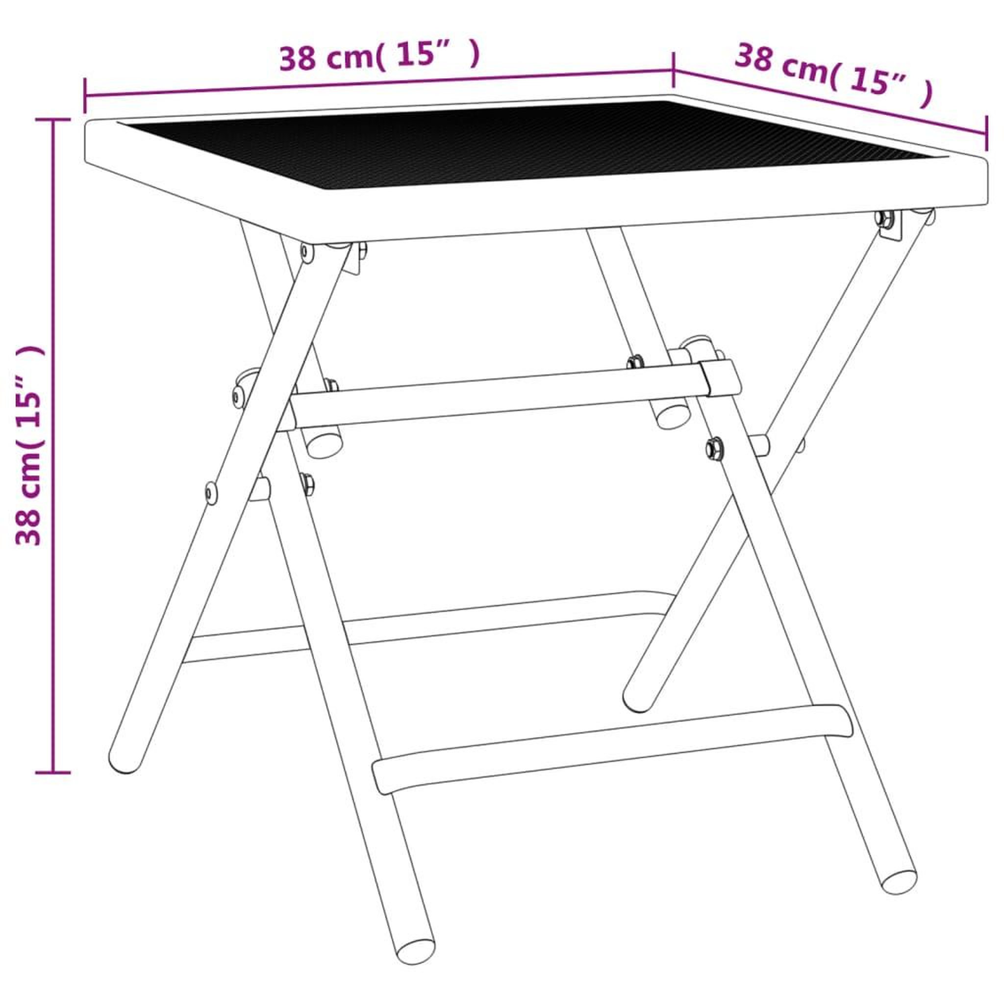 Voir la diapositive 6 : VIDAXL Table de jardin pliable anthracite 38x38x38 cm Treillis d'acier