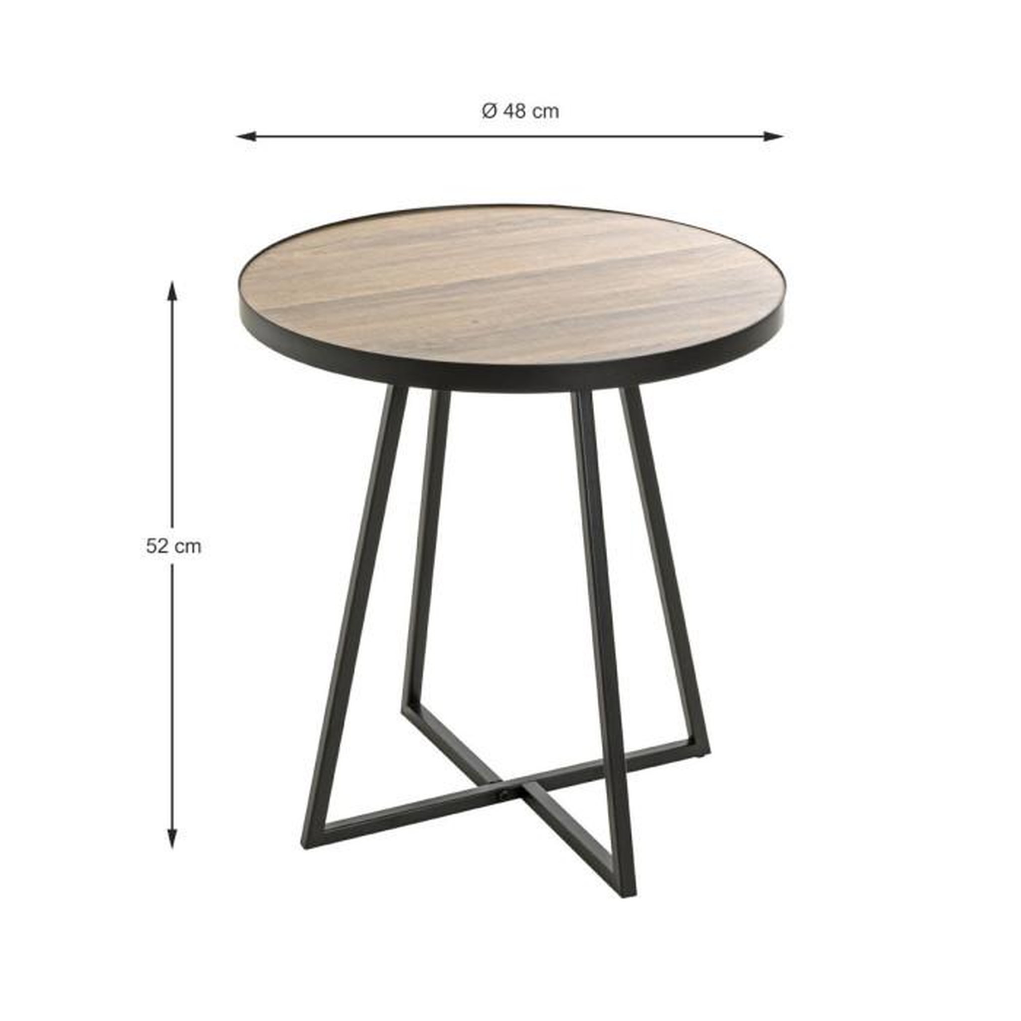 Voir la diapositive 3 : Paris Prix Table d'Appoint Design  Doliba  52cm Noir & Chêne