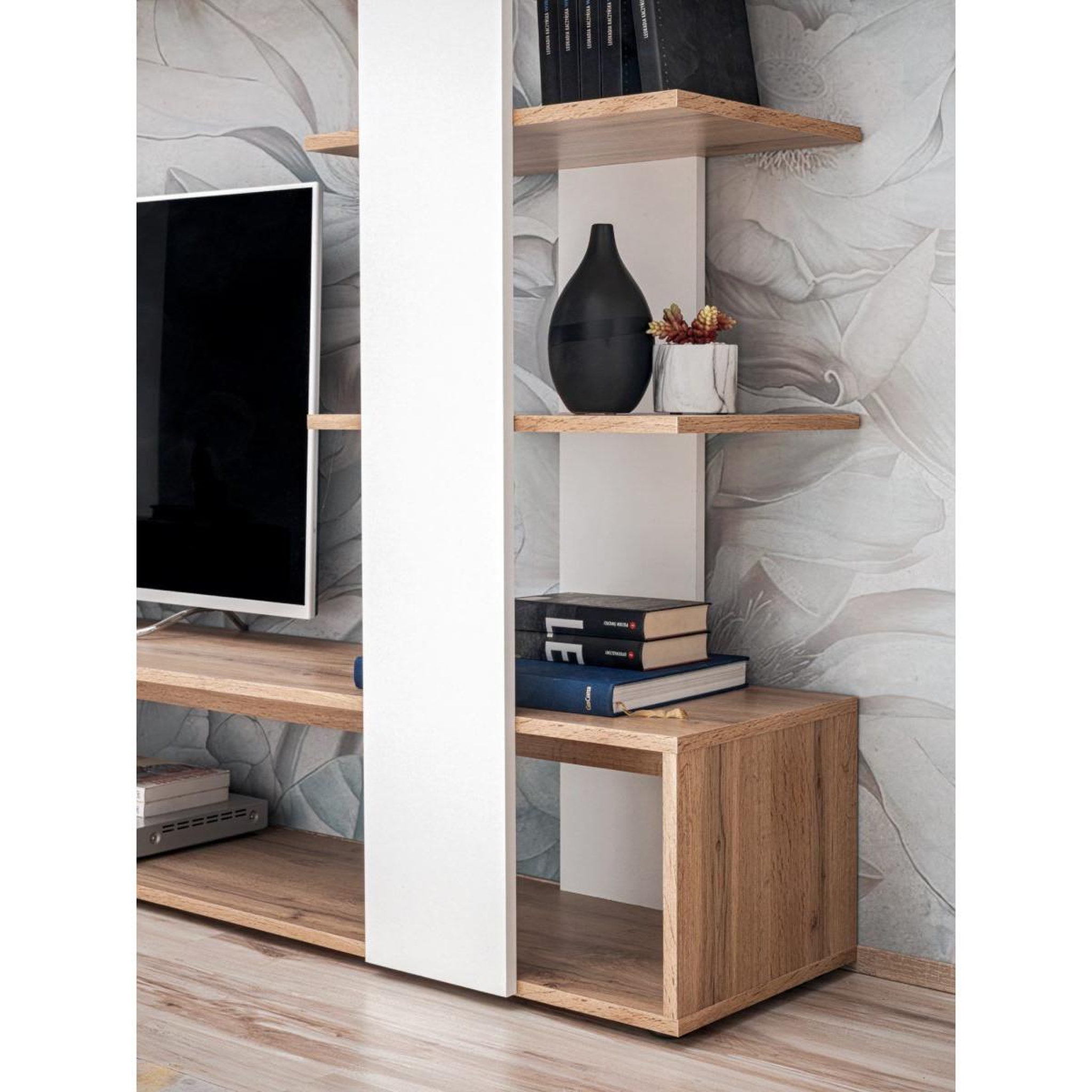 Voir la diapositive 5 : Paris Prix Ensemble meuble tv design  eko  190cm naturel & blanc