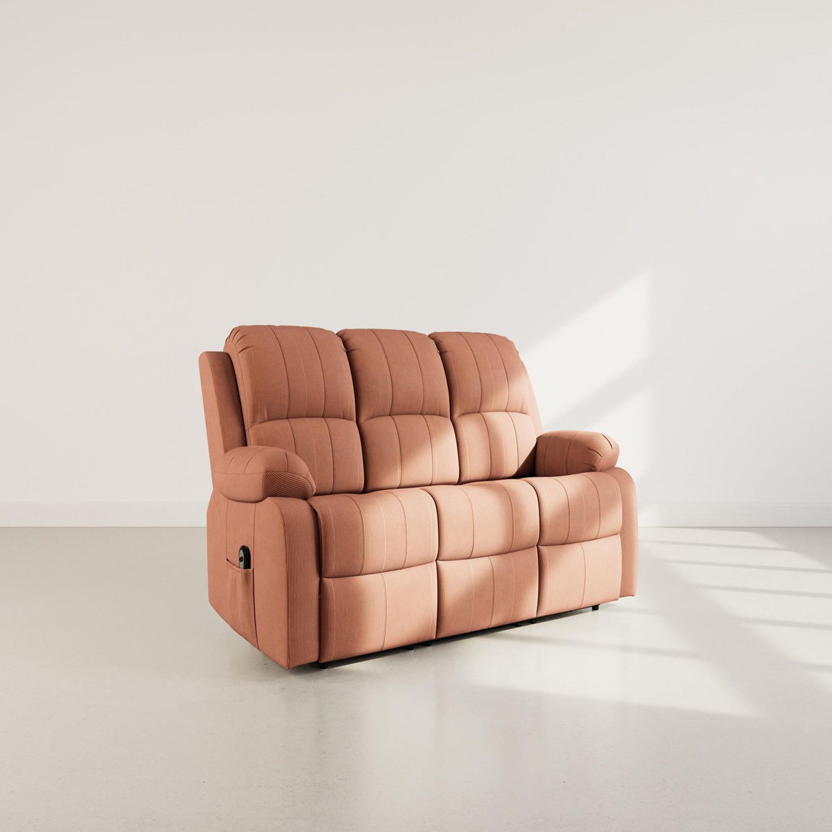 BEST MOBILIER Armand - canapé 3 places relax électrique en velours côtelé