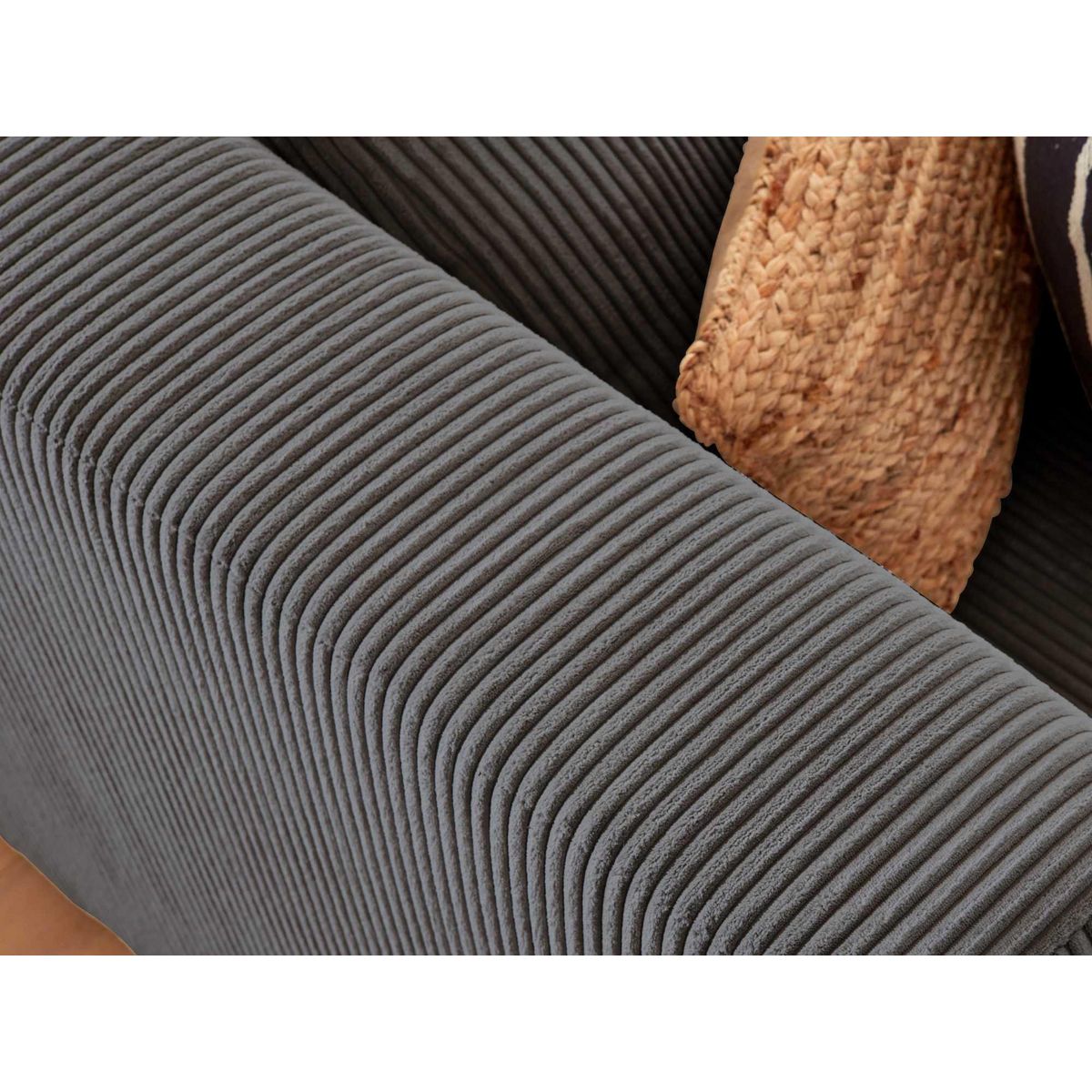 LISA DESIGN Victoire - canapé modulable d'angle droit - 5 places - en velours côtelé