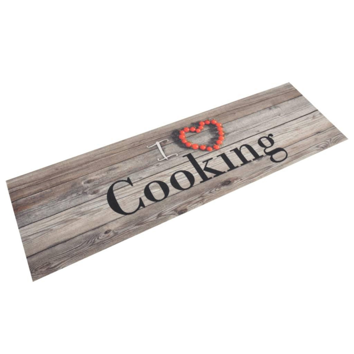VIDAXL Tapis de cuisine lavable impression cuisine gris 45x150 cm