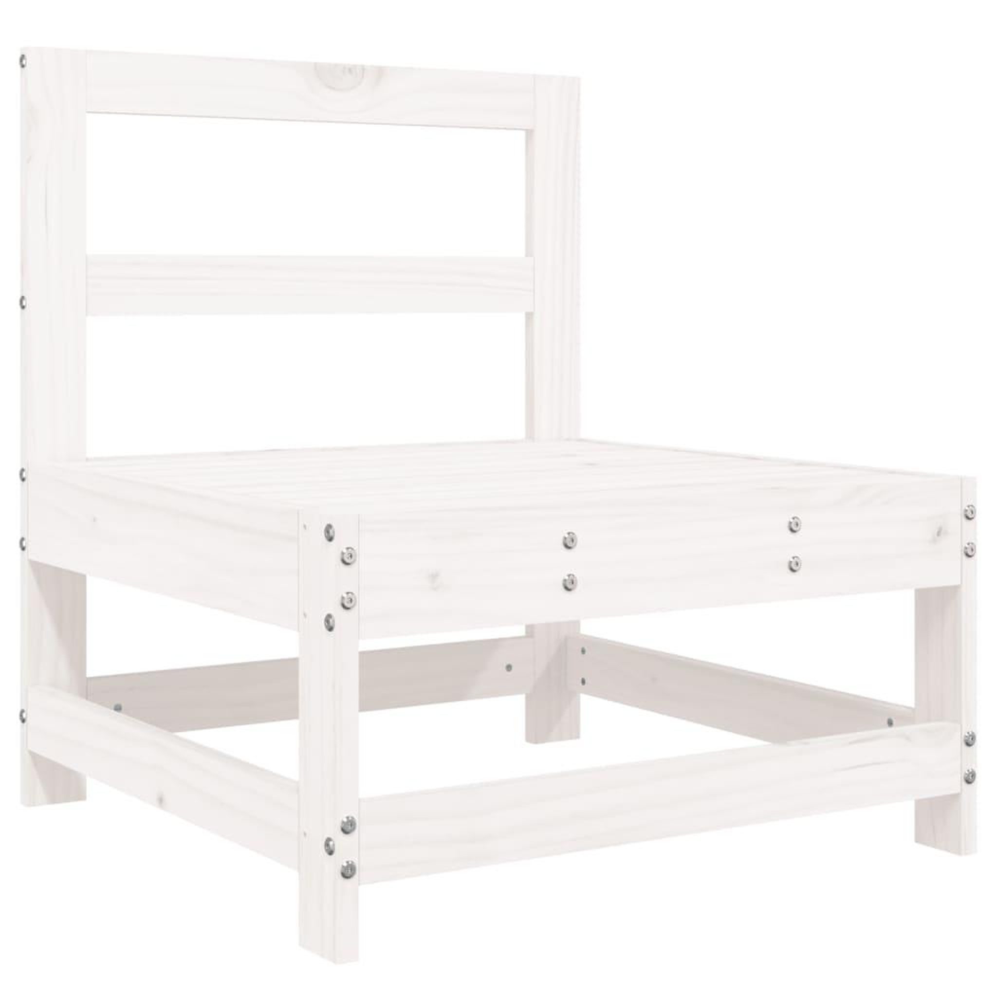 Voir la diapositive 5 : VIDAXL Salon de jardin 8 pcs blanc bois de pin massif