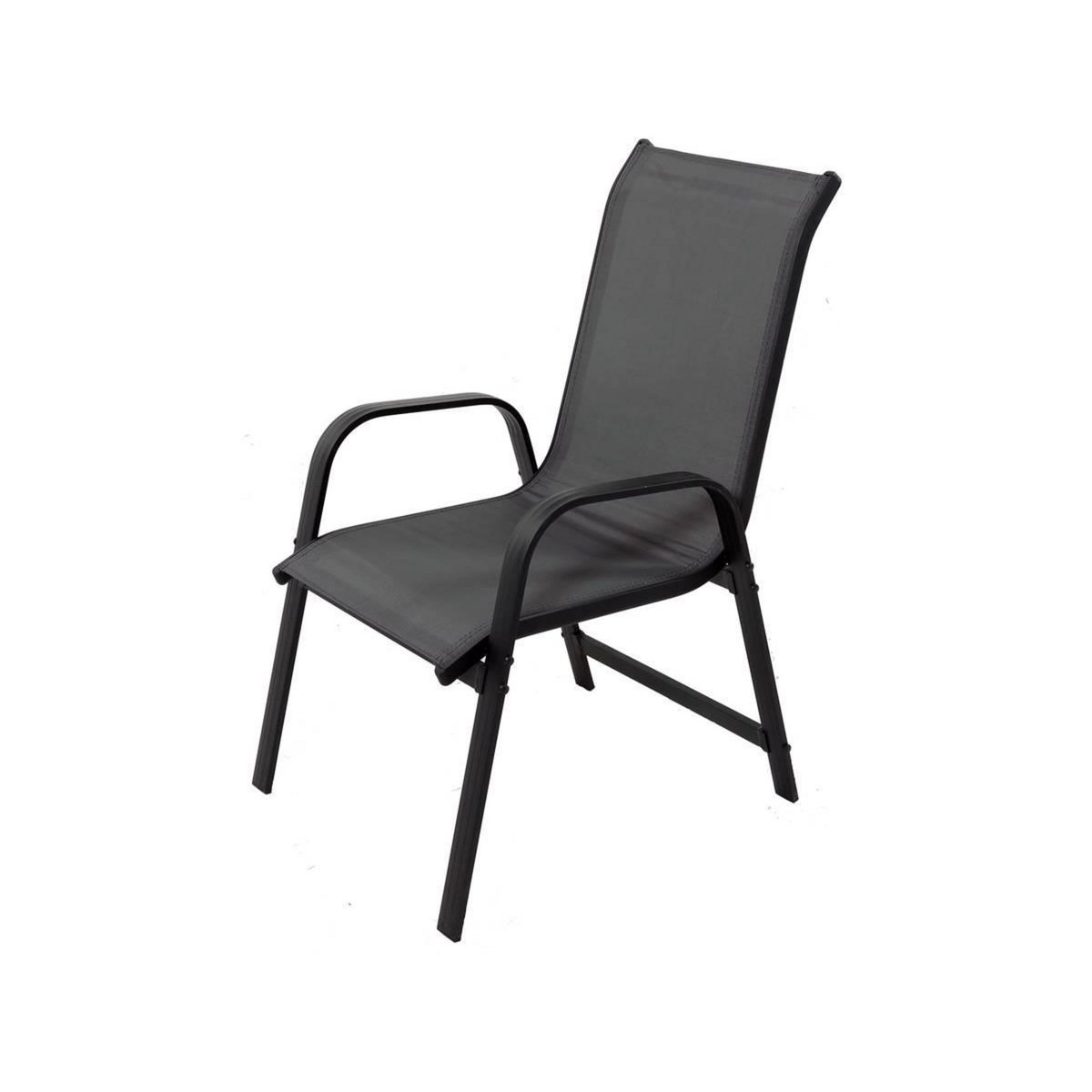 Habitat et Jardin Salon de jardin textilène  cordoba + Porto  8 personnes gris foncé