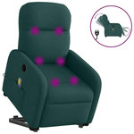 VIDAXL Fauteuil inclinable de massage electrique Vert fonce Tissu