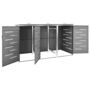 Voir la diapositive 4 : VIDAXL Abri pour trois poubelles 207x77,5x112,5 cm Inox