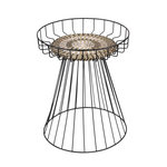DIVERS Table d'appoint en métal Bohême - Diam. 40 x H. 49 cm - Noir