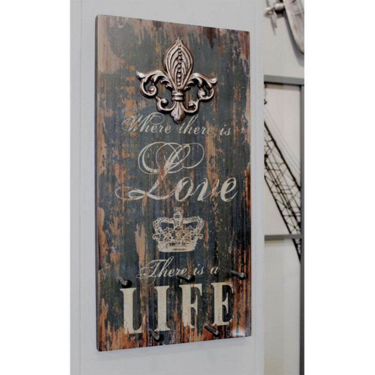 Paris Prix Patère Murale 5 Crochets  Love Life  60cm Naturel