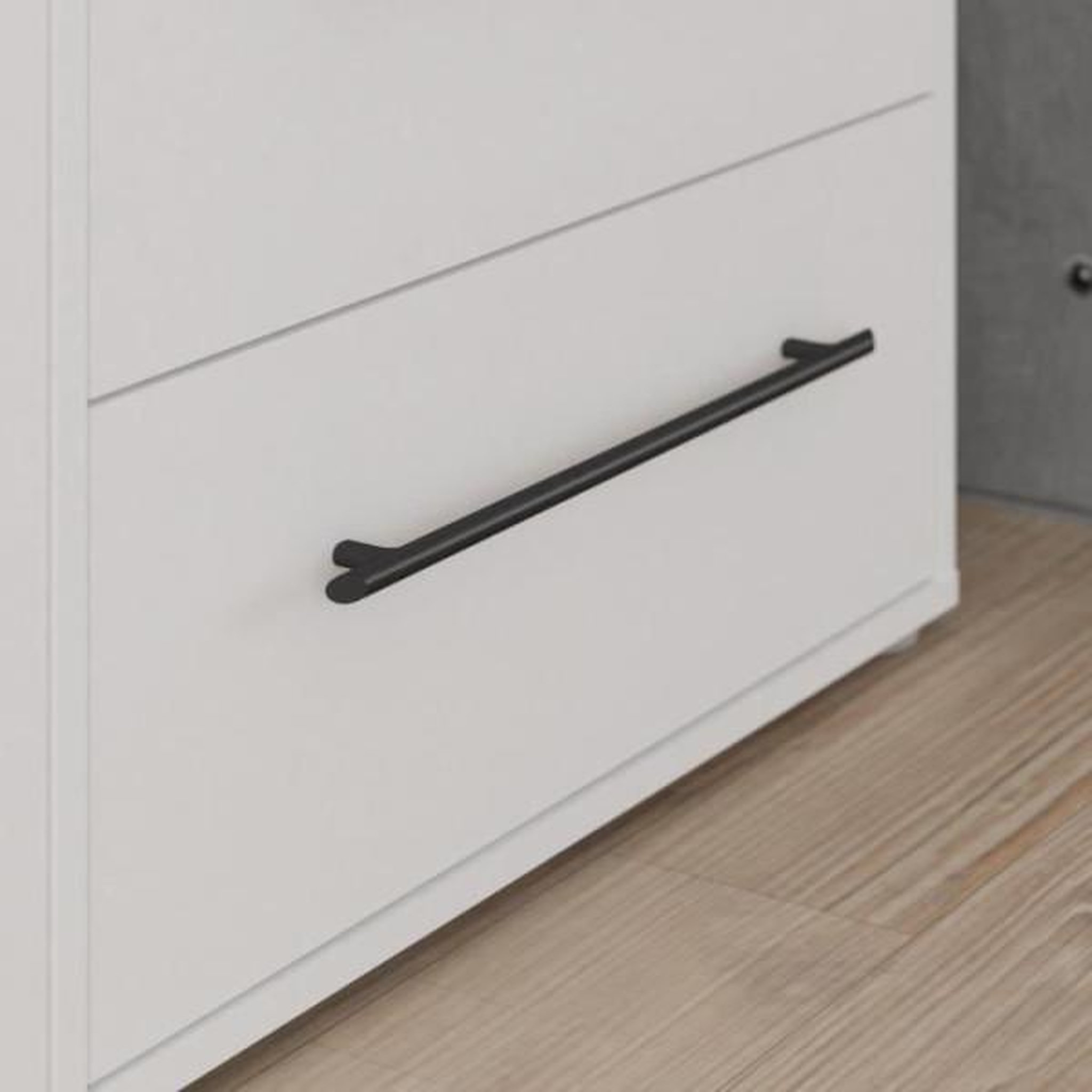 Voir la diapositive 6 : MARKET24 Armoire - Blanc mat - 4 portes battantes - L205,9 x P58,8 x H 200cm - MOKKARIS