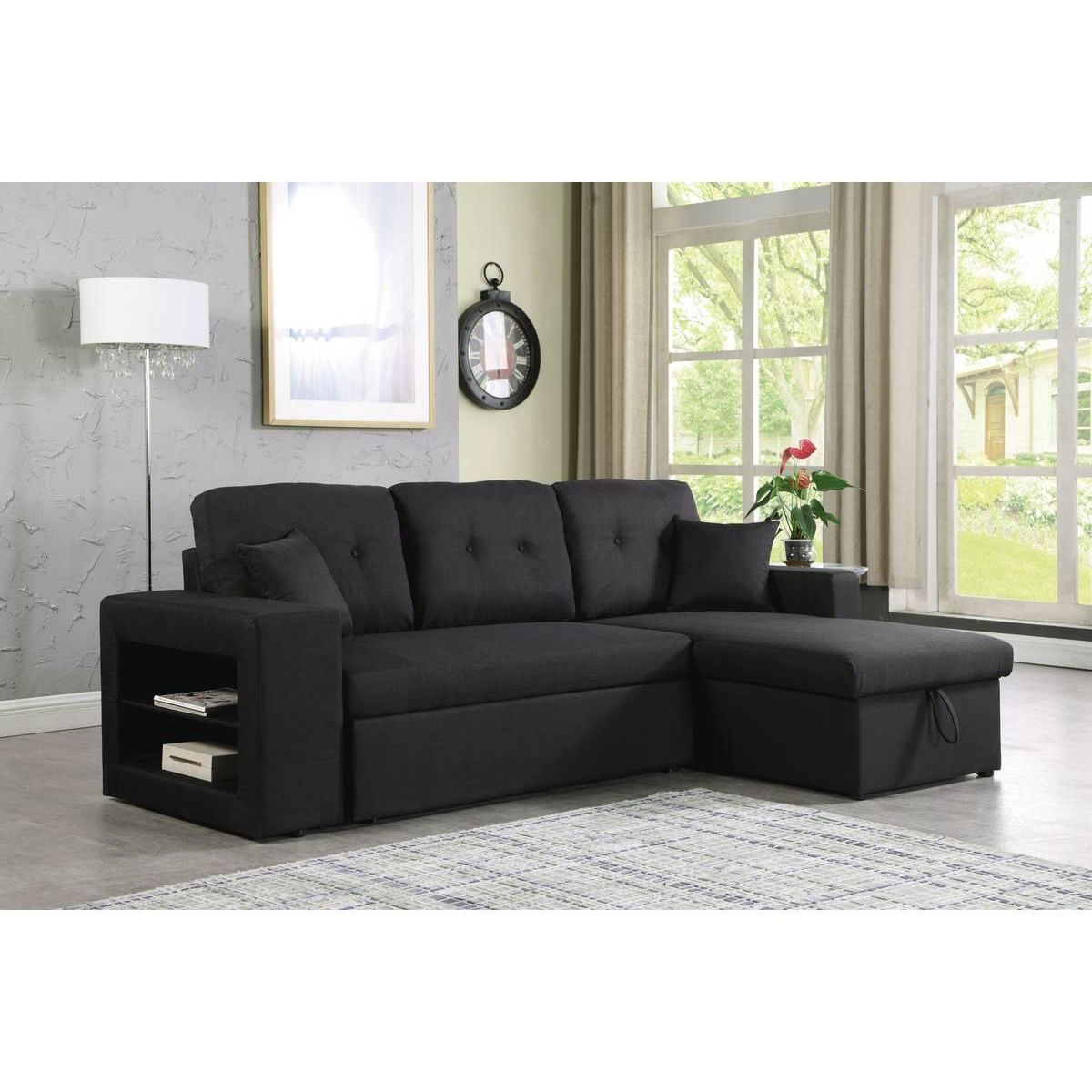 Habitat et Jardin Canapé d'angle convertible/réversible  Axel  - 3 places - Noir