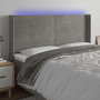 Voir la diapositive 1 : VIDAXL Tete de lit a LED Gris clair 163x16x118/128 cm Velours