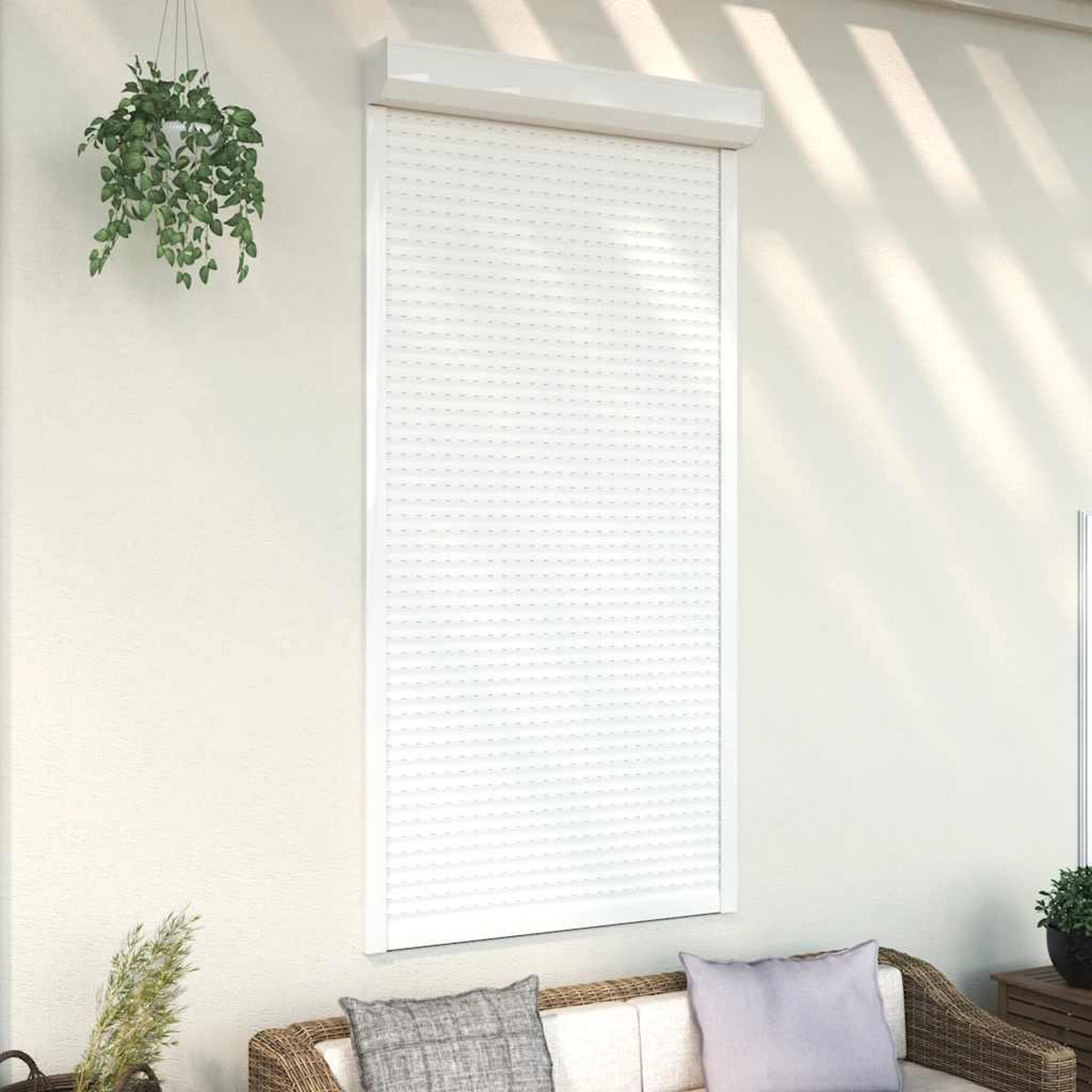 Voir la diapositive 1 : VIDAXL Volet roulant aluminium 110x220 cm blanc