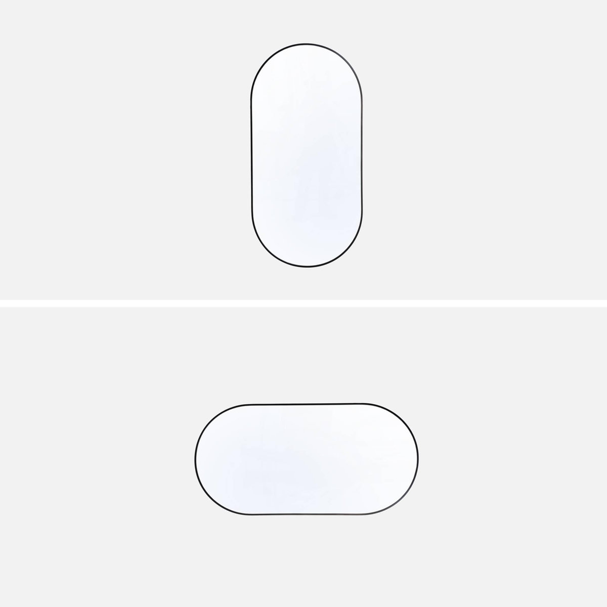 SWEEEK Miroir ovale aluminium 60 x 120 x 1.6 cm noir - Ashley