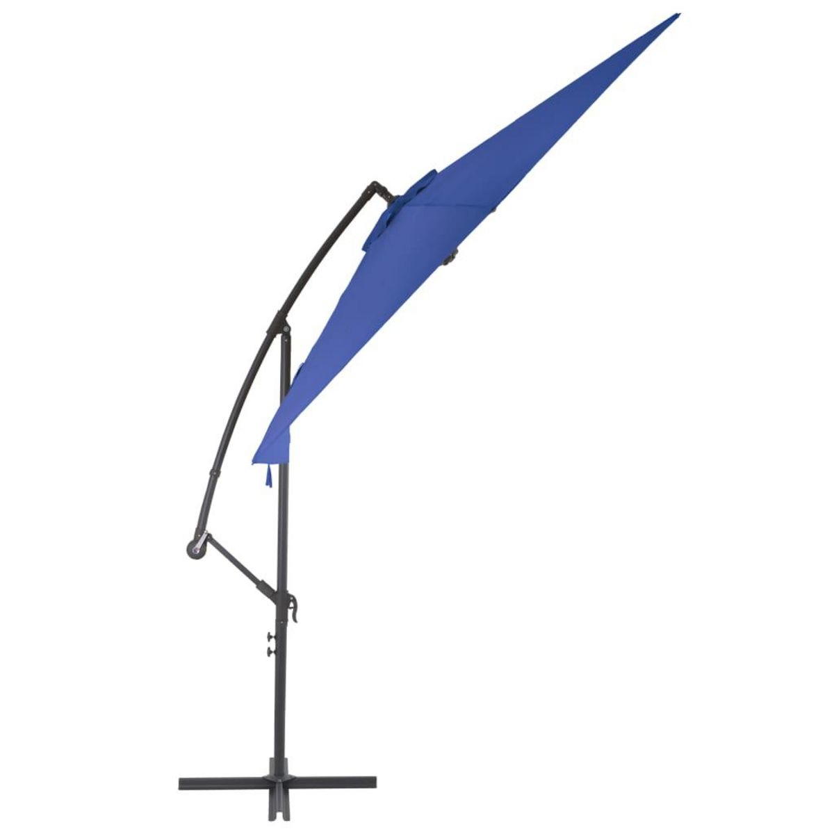 VIDAXL Parasol de jardin en porte-a-faux avec mat en aluminium bleu