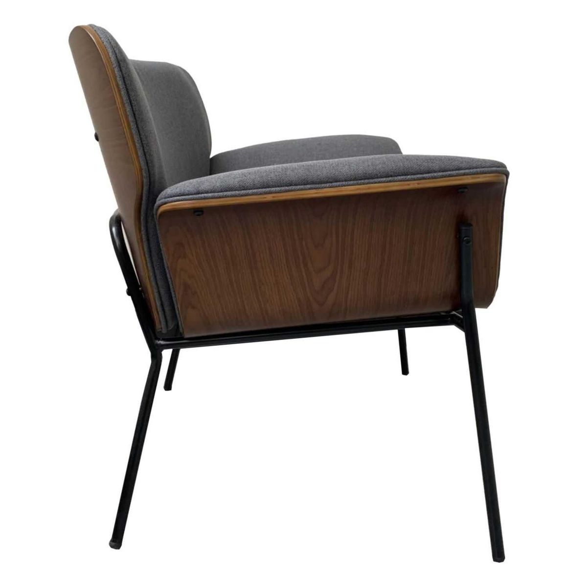 The Home Deco Factory Fauteuil de salon vintage Rjukan - Gris