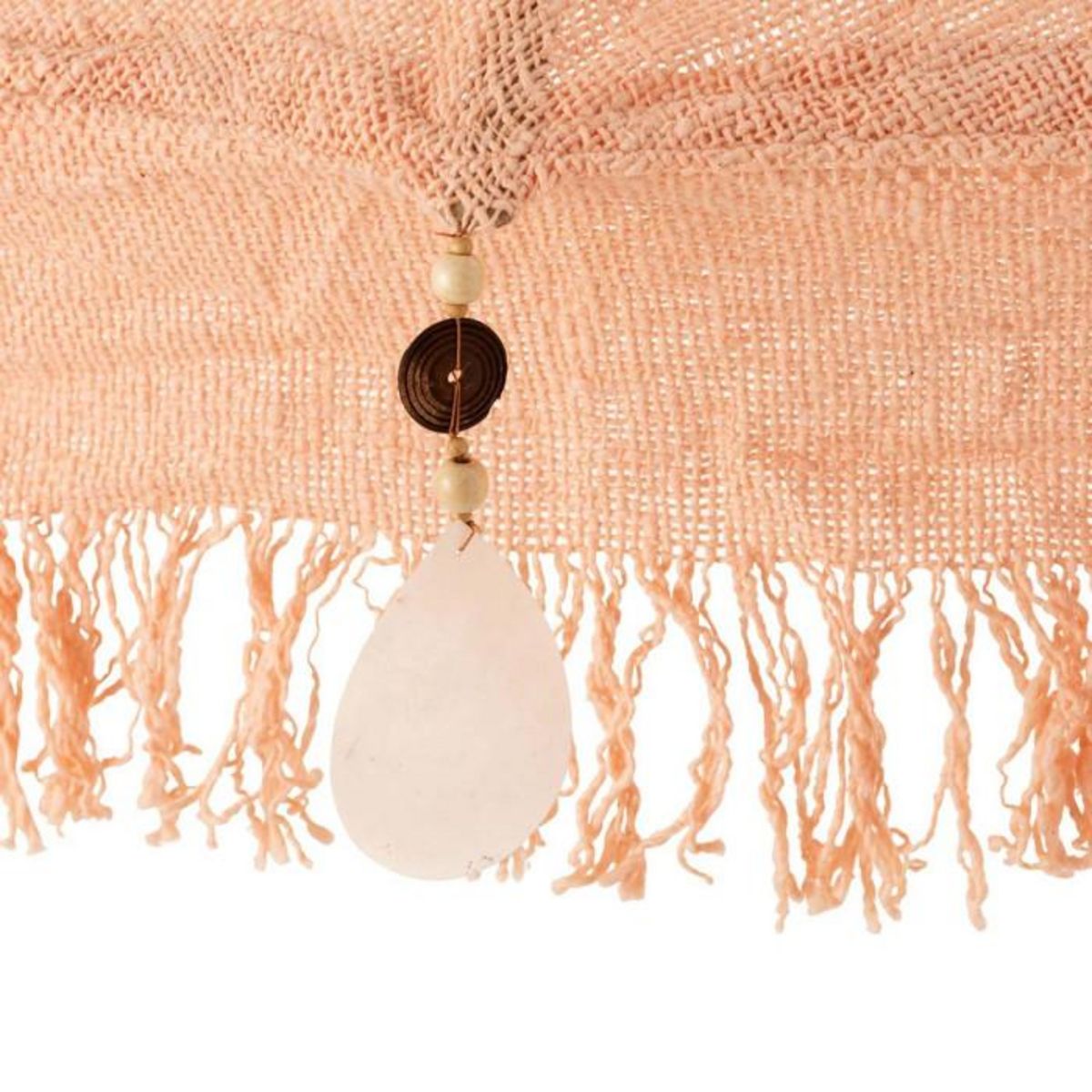 Paris Prix Parasol Déco  Pompons & Coquillages  188cm Saumon