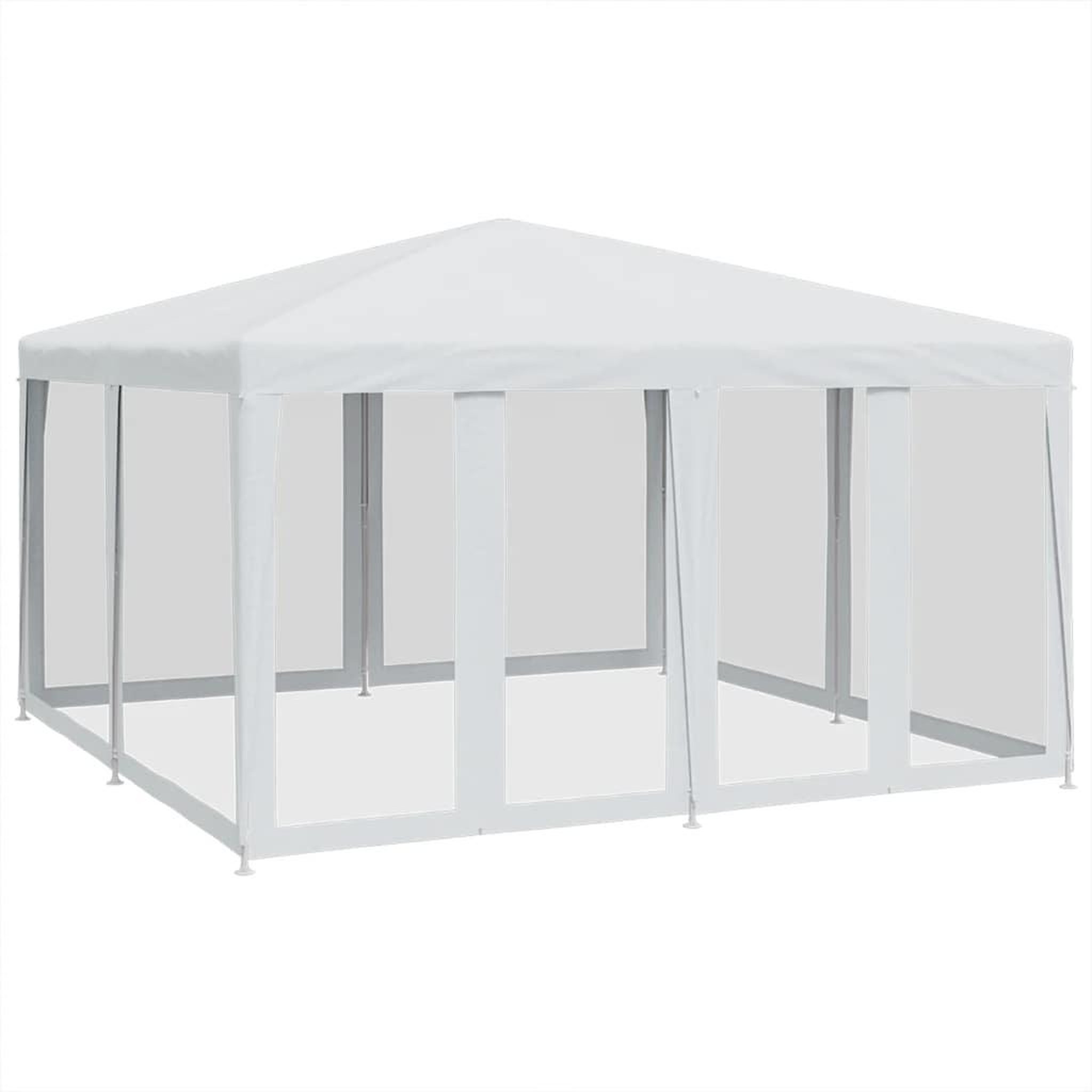 Voir la diapositive 2 : VIDAXL Tente de fete avec 8 parois laterales en maille blanc 4x4m PEHD