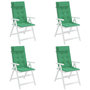 Voir la diapositive 4 : VIDAXL Coussins de chaise a dossier haut lot de 4 vert tissu oxford