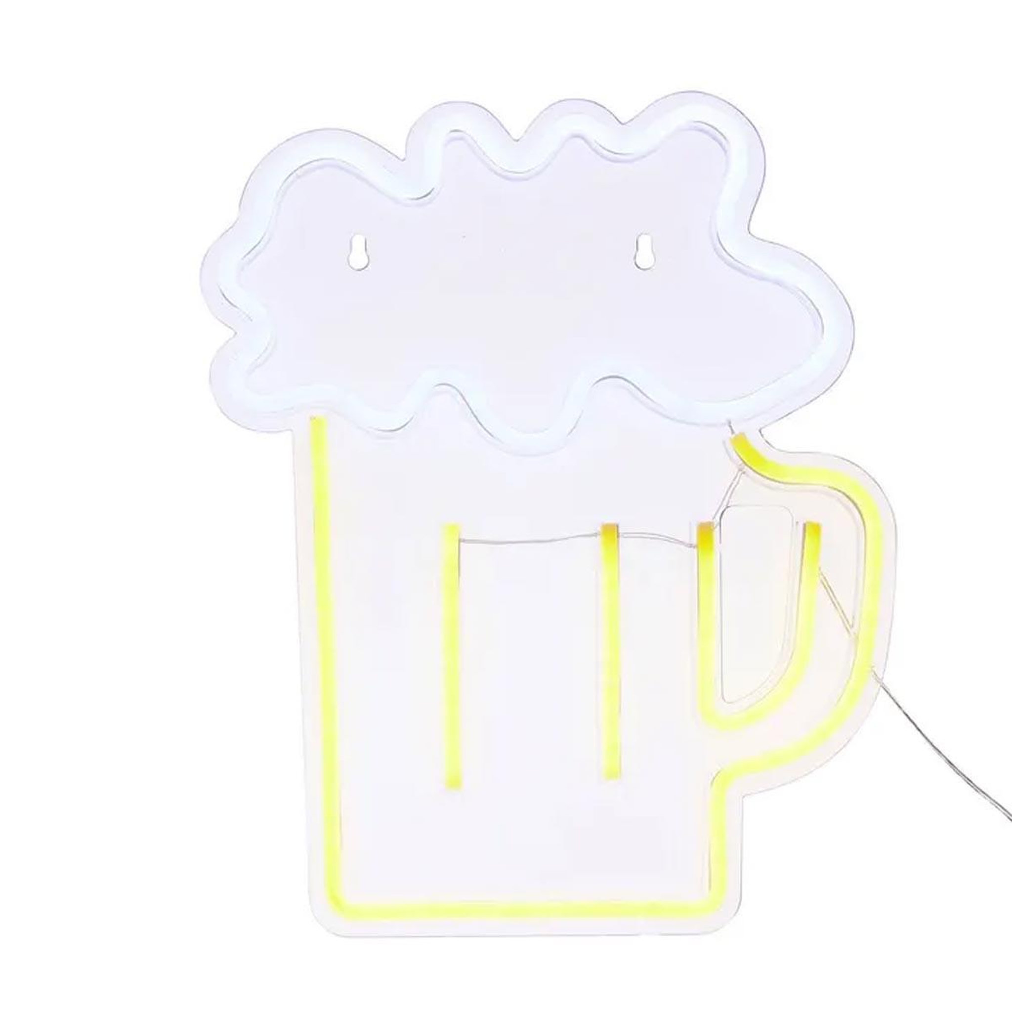 ATMOSPHERA Néon led murale  bière  35cm jaune