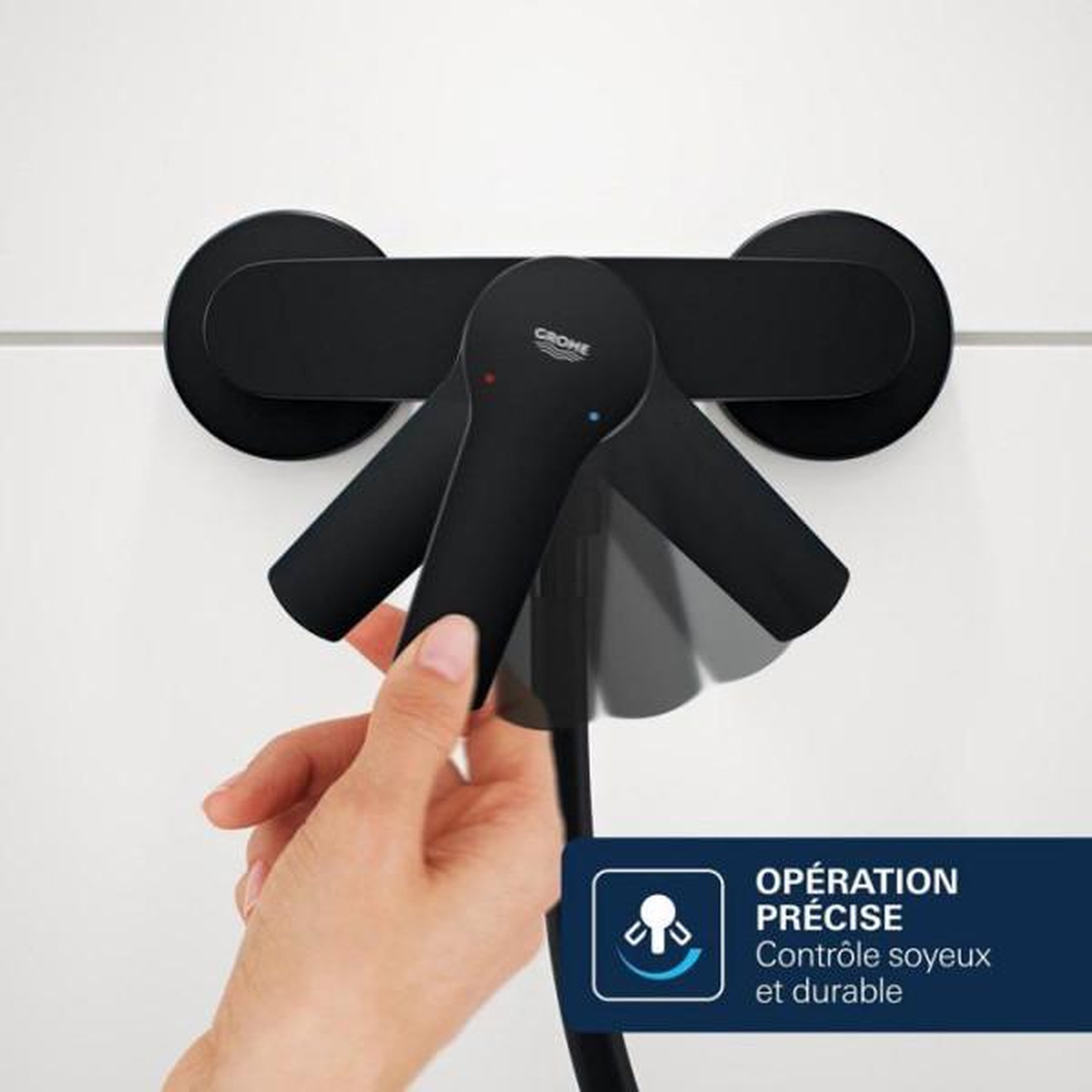 Voir la diapositive 5 : Grohe Mitigeur de douche - grohe dice - noir mat