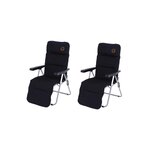 O'Camp Lot de 2 fauteuils de camping relax pliables - O'camp - Multipositions - 62 x 92 x 105 cm