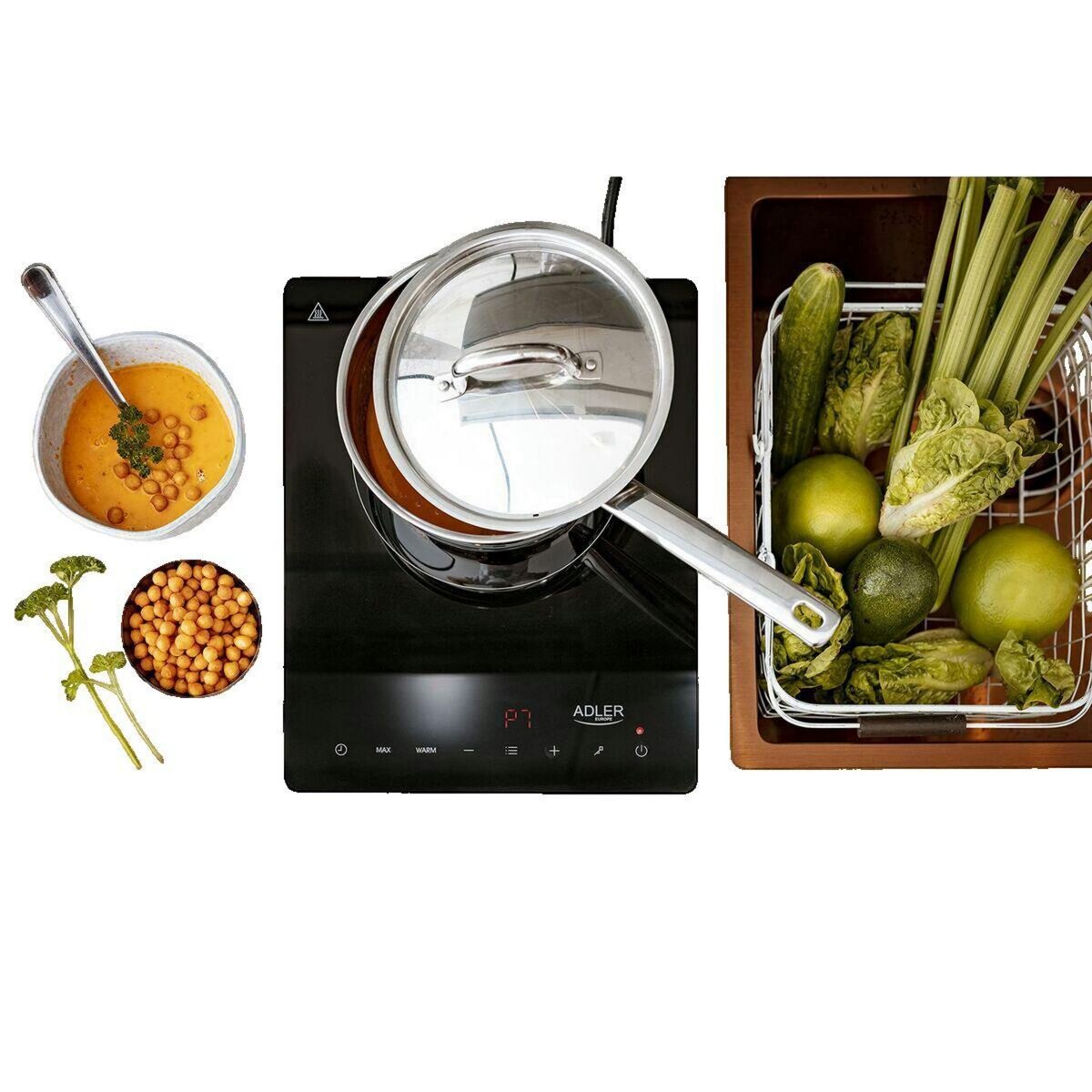 ADLER Plaque à induction Adler Europe 2000 W noire