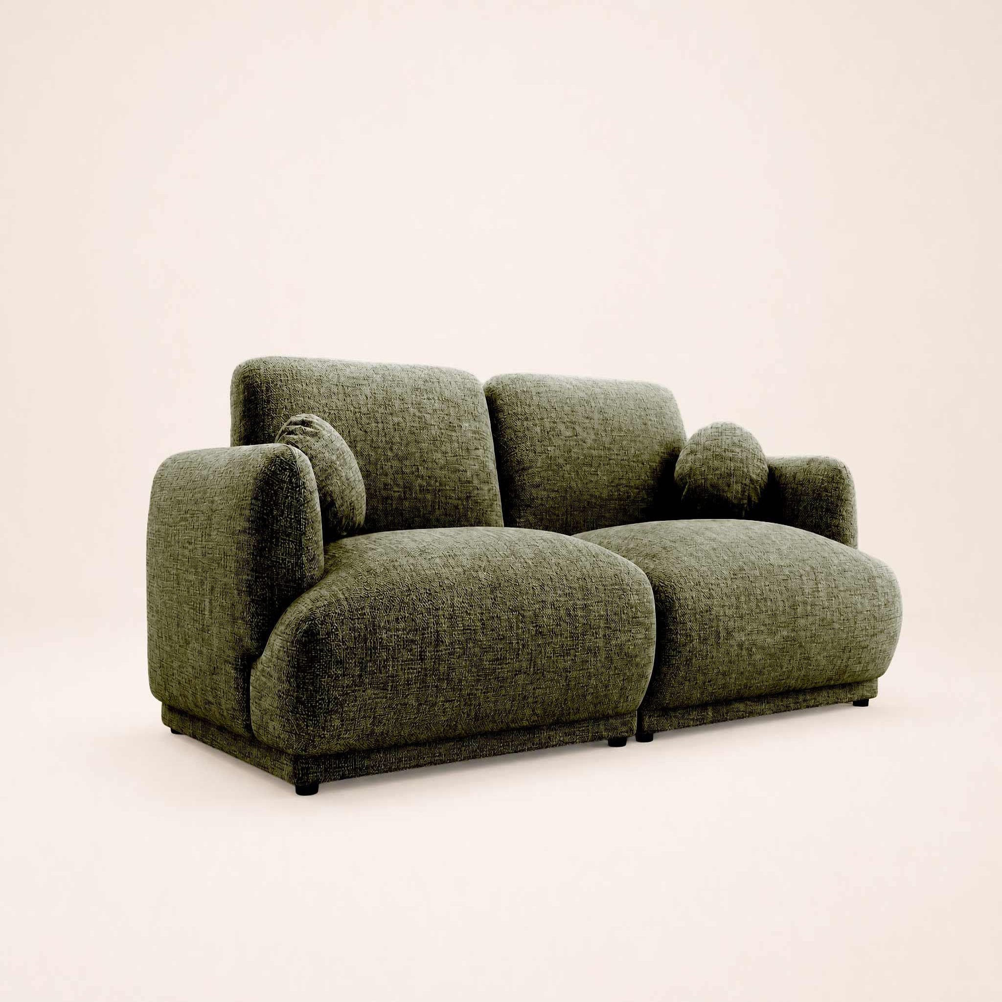 Voir la diapositive 3 : BEST MOBILIER Pietro - canapé droit 3 places en tissu texturé