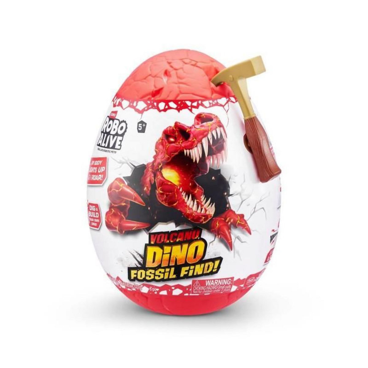 ZURU Jeu de fouille - ZURU - ROBO ALIVE Volcano Fossil Find S2 - Fossiles de dinosaures - Sons et lumieres - Roche et sable